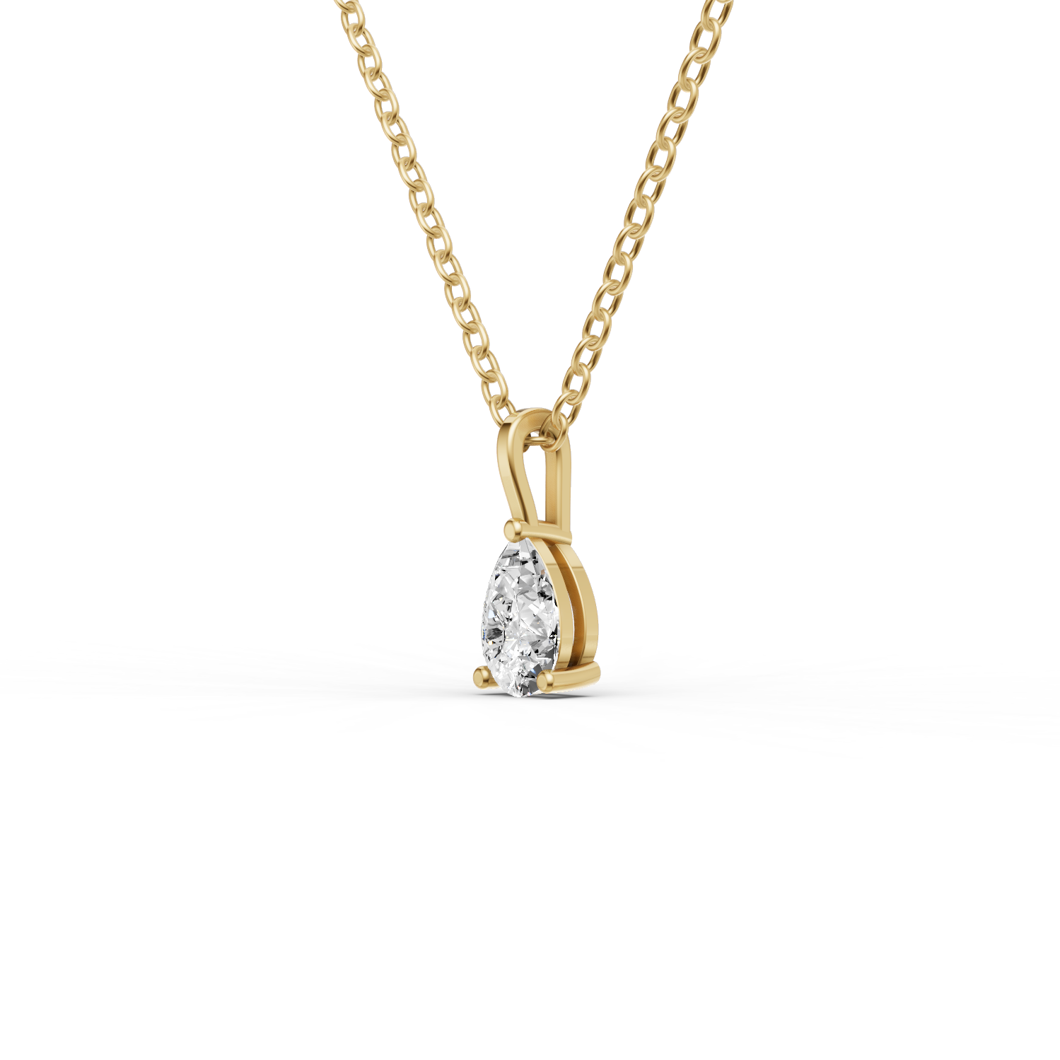 Lab Grown Pear Shape Diamond Solitaire Pendant with Bail