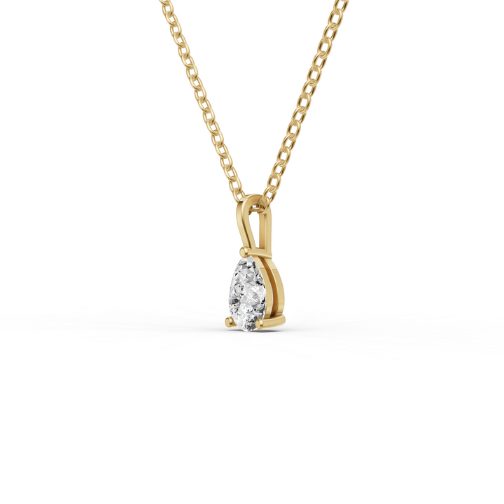 Lab Grown Pear Shape Diamond Solitaire Pendant with Bail
