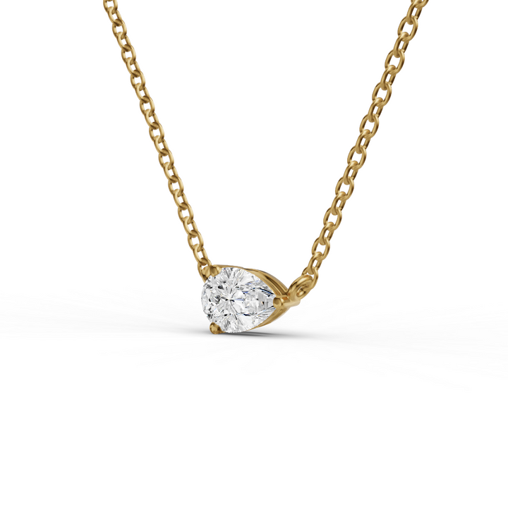 Lab Grown Floating Pear Shape Diamond Solitaire Pendant