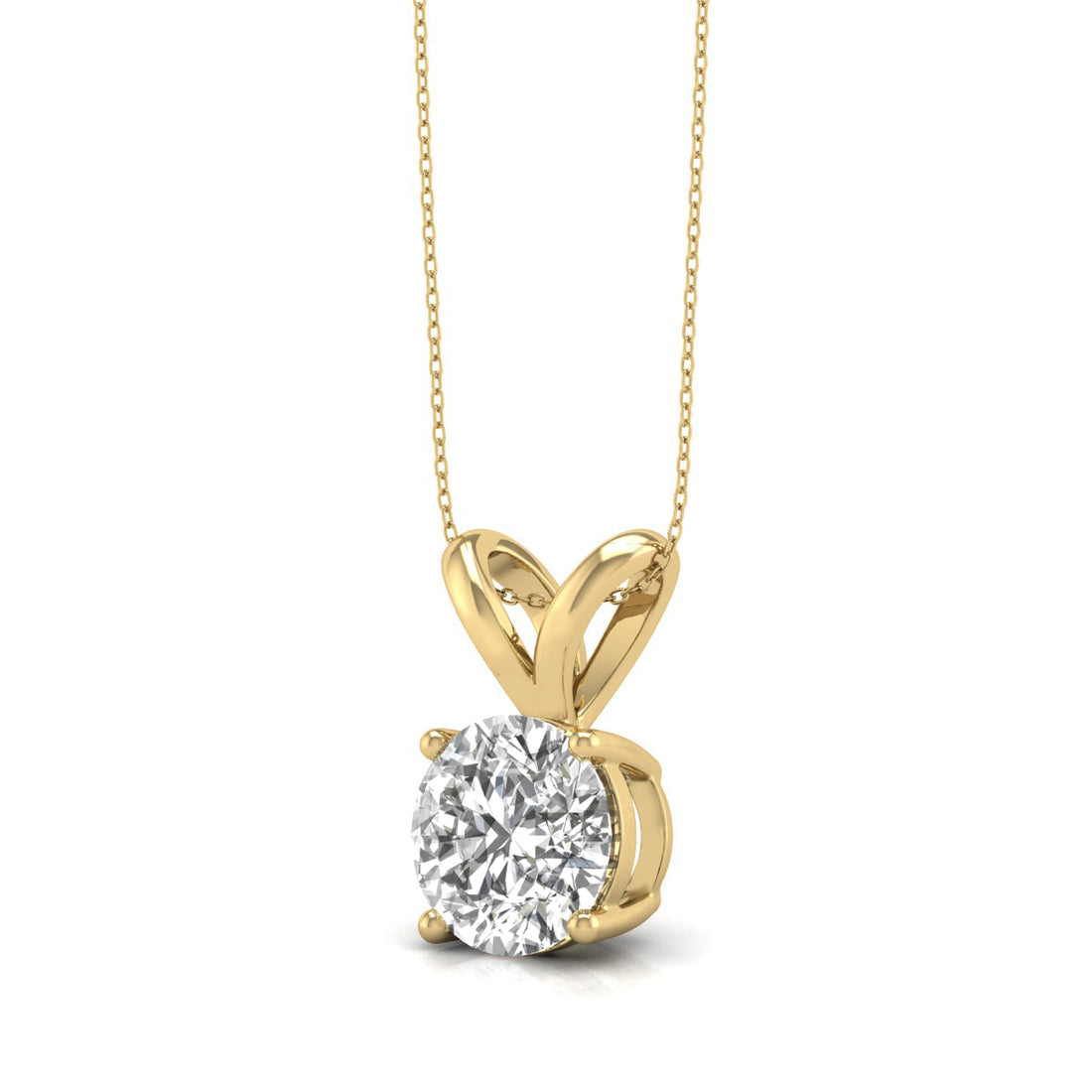 4 Prong Lab Grown Diamond Solitaire Pendant