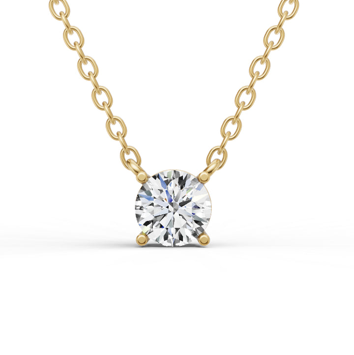 Lab Grown Floating Round Shape Diamond Solitaire Pendant
