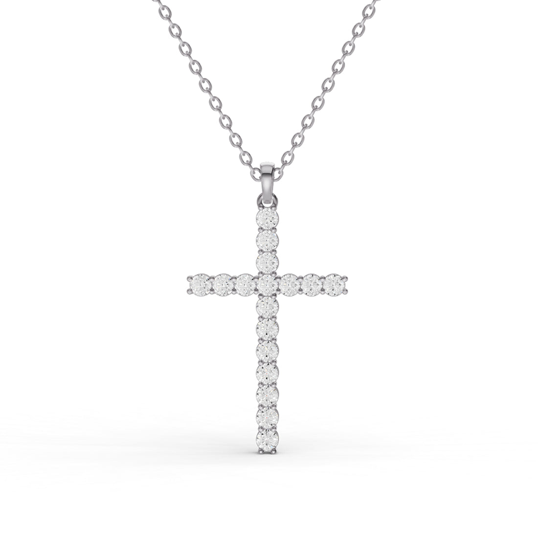 Round Lab Grown Diamond 17 Stone Pendant
