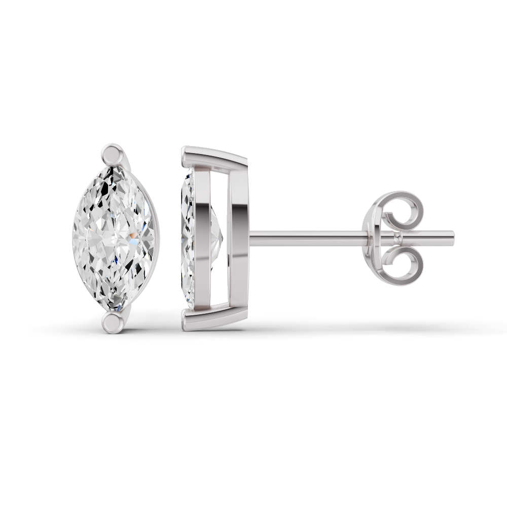 Lab Grown Marquise Shape Diamond Solitaire Earrings with Prong Setting