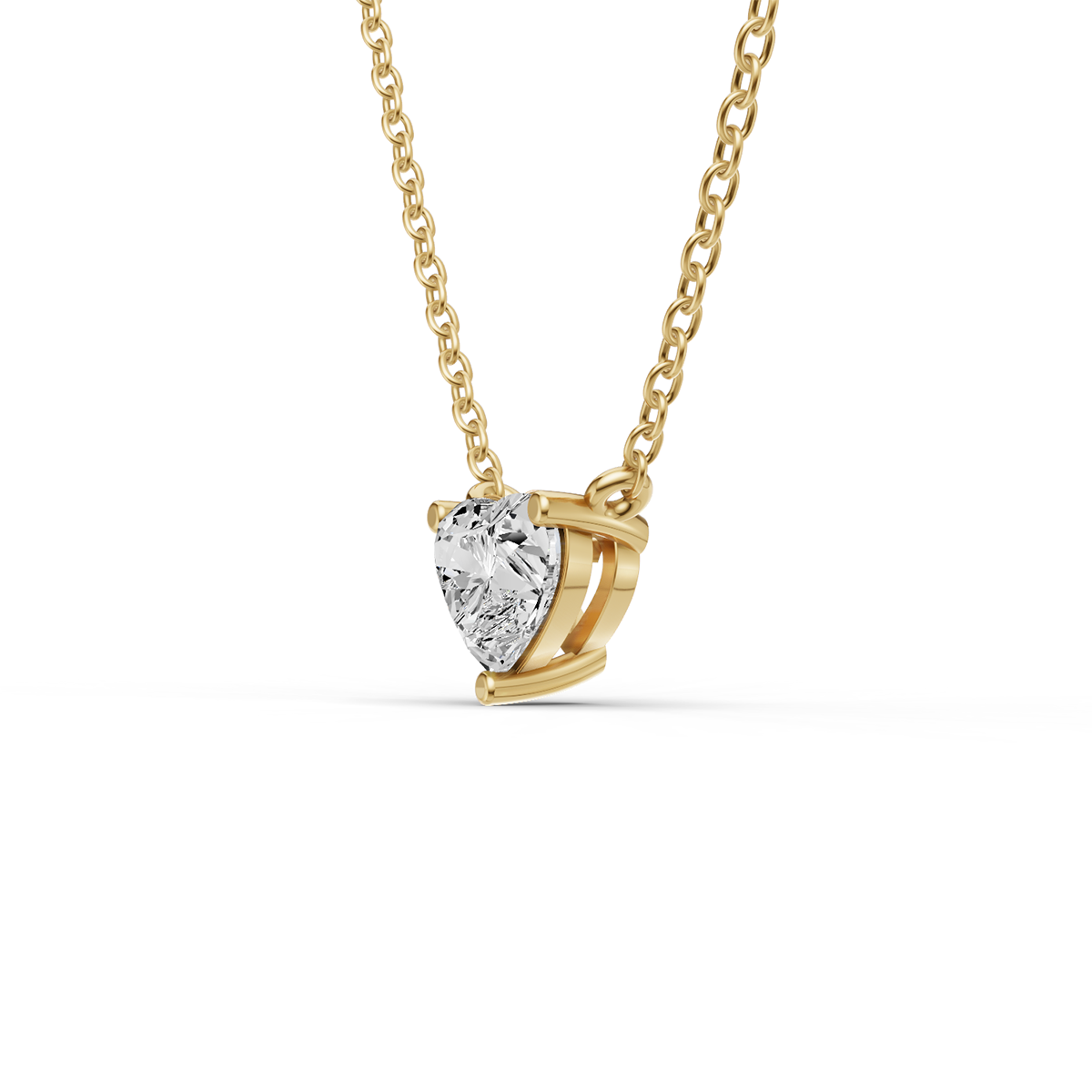 Lab Grown Floating Heart Shape Diamond Solitaire Pendant