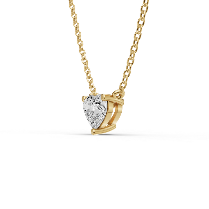 Lab Grown Floating Heart Shape Diamond Solitaire Pendant