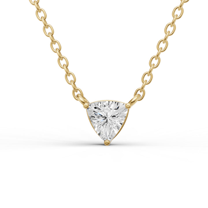 Lab Grown Floating Trillion Shape Diamond Solitaire Pendant
