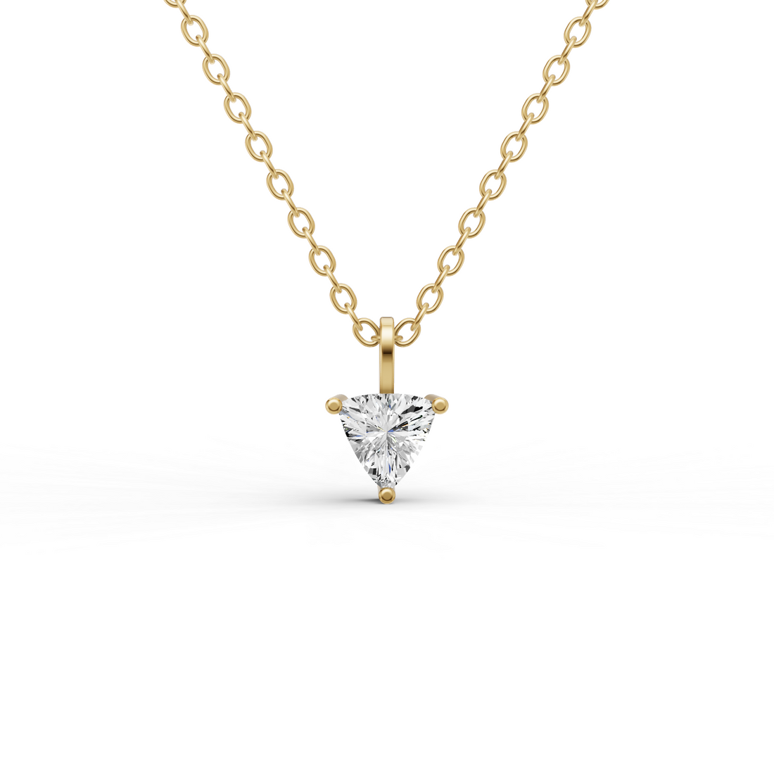 Lab Grown Trillion Shape Diamond Solitaire Pendant with Bail