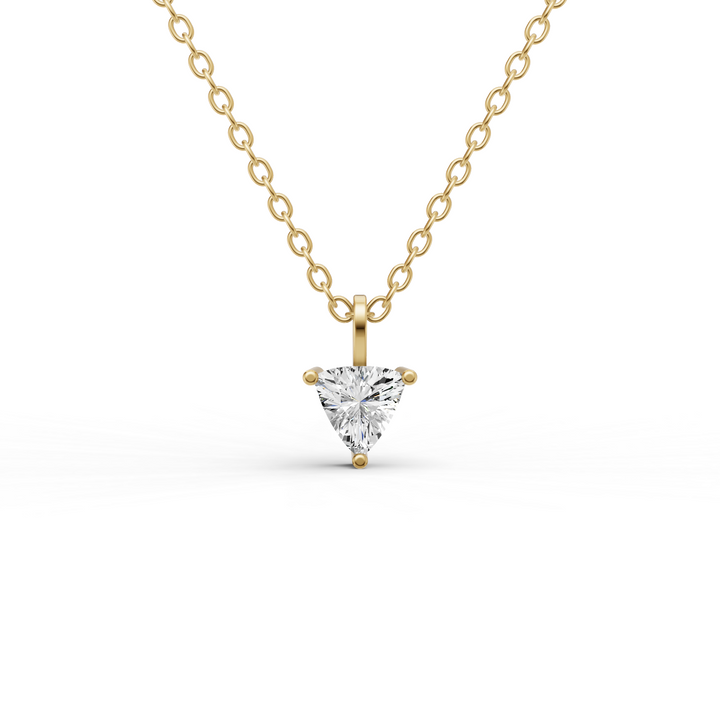Lab Grown Trillion Shape Diamond Solitaire Pendant with Bail