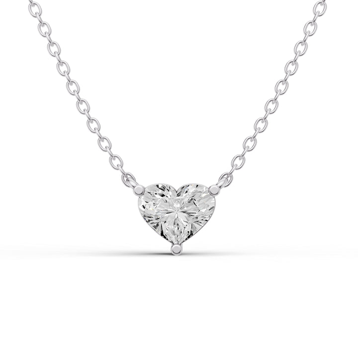 Lab Grown Floating Heart Shape Diamond Solitaire Pendant