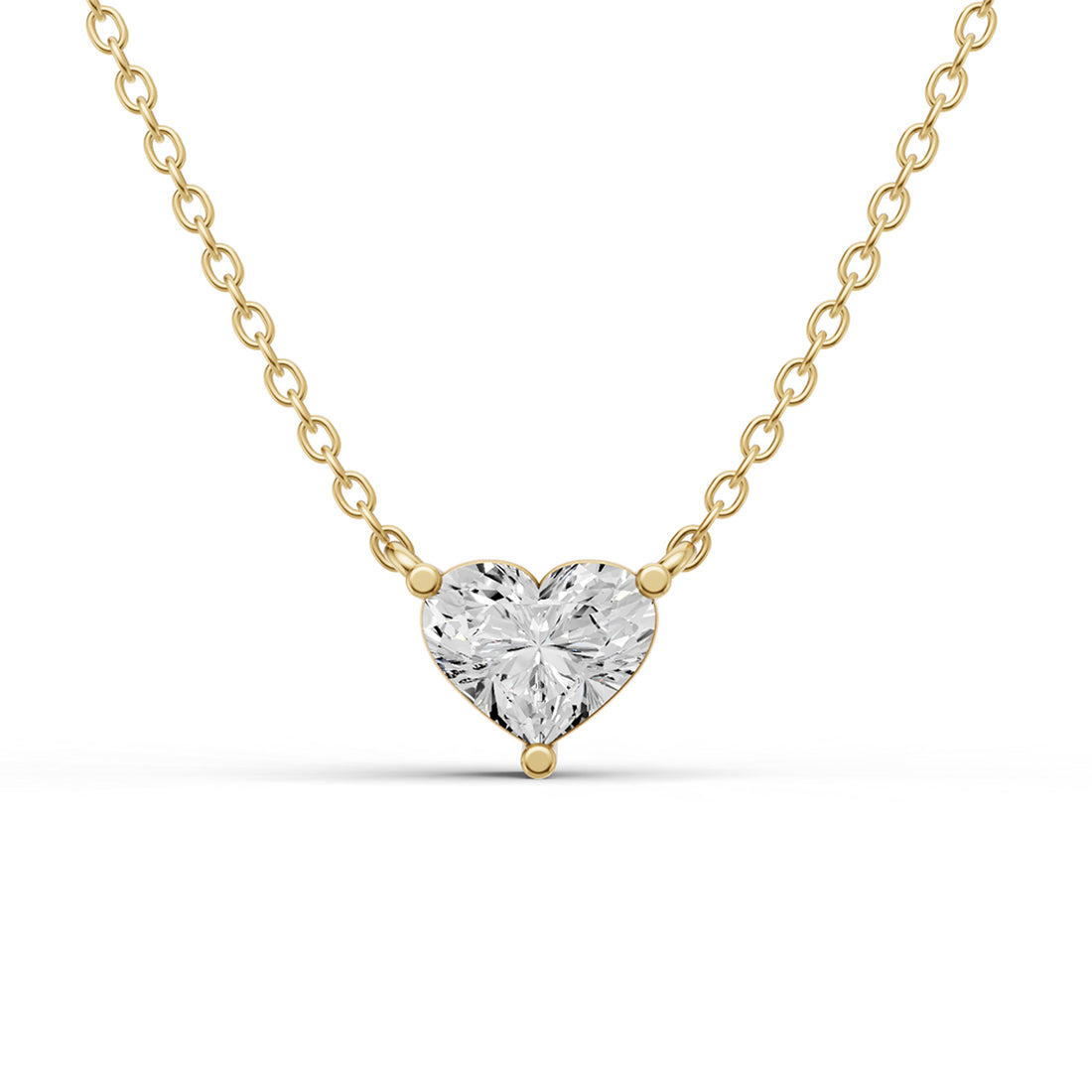 Lab Grown Floating Heart Shape Diamond Solitaire Pendant