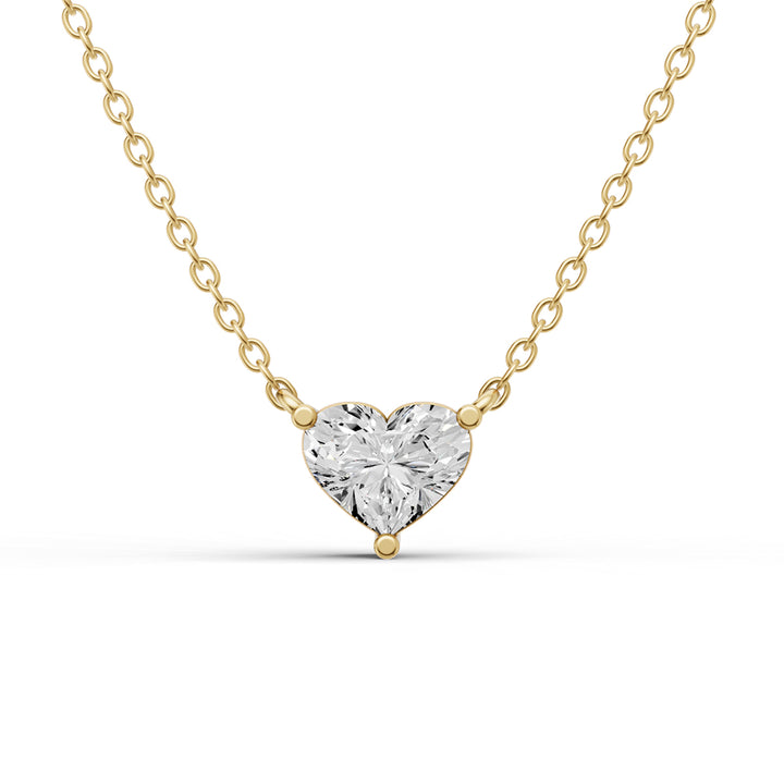 Lab Grown Floating Heart Shape Diamond Solitaire Pendant