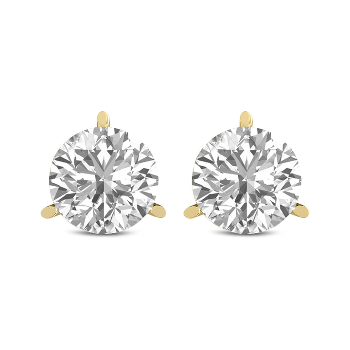 Martini-Set Round Lab Grown Diamond Solitaire Stud Earrings with Pushback