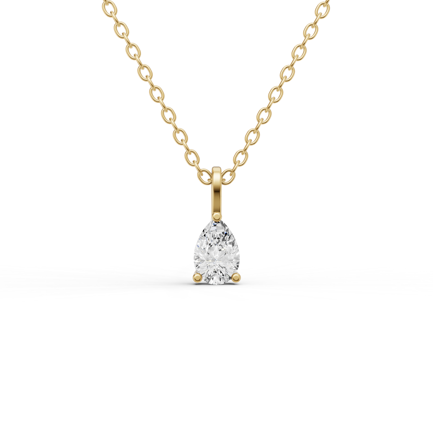 Lab Grown Pear Shape Diamond Solitaire Pendant with Bail