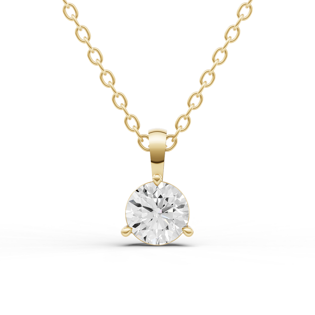 3 Prong Martini Lab Grown Diamond Solitaire Pendant