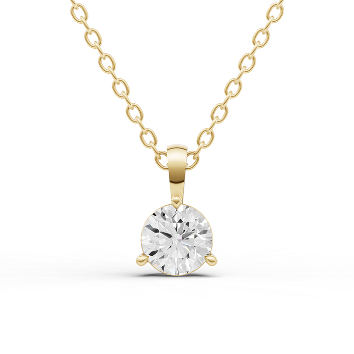 3 Prong Martini Lab Grown Diamond Solitaire Pendant