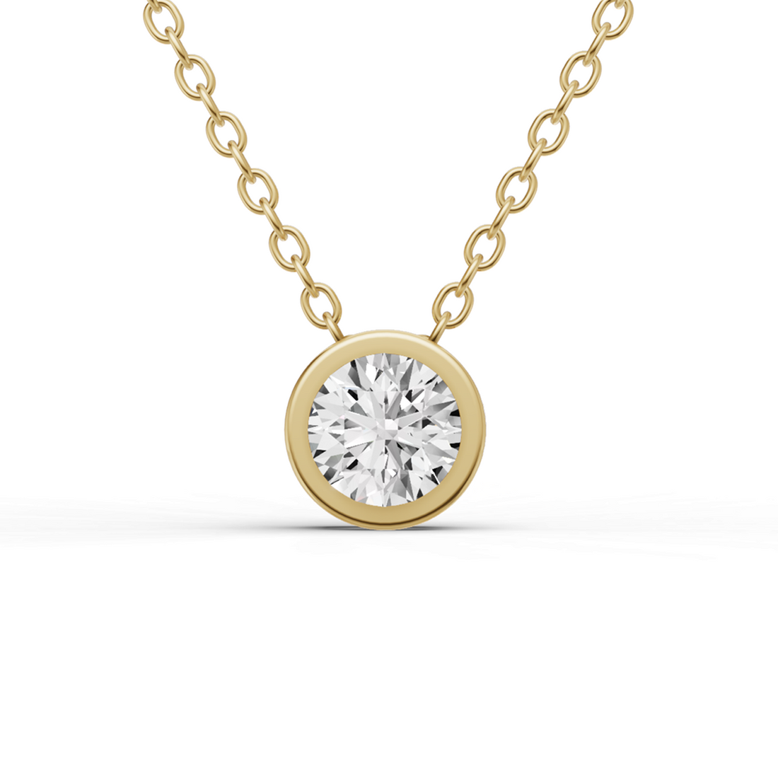 Lab Grown Round Diamond Bezel PassThru Setting Pendant
