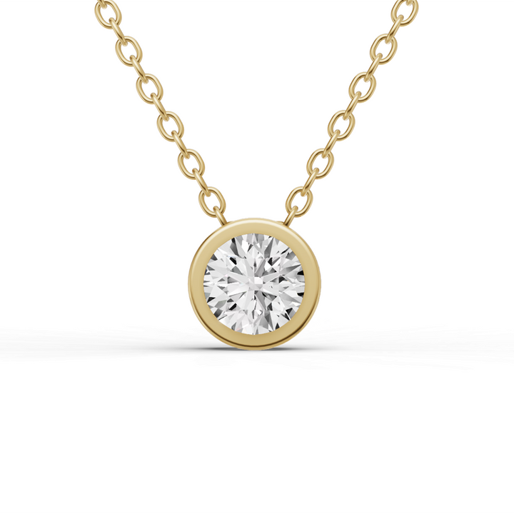 Lab Grown Round Diamond Bezel PassThru Setting Pendant