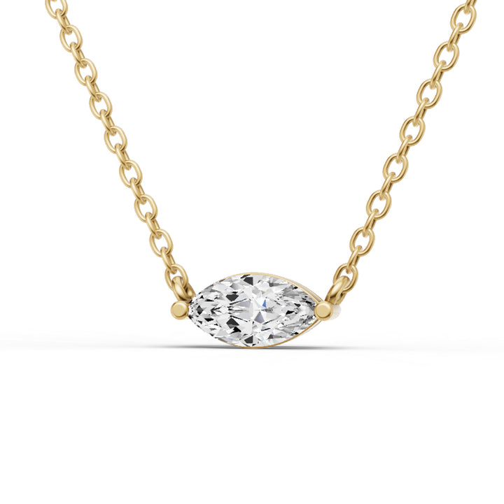 Lab Grown Floating Marquise Shape Diamond Solitaire Pendant