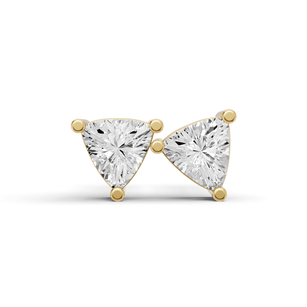 Lab Grown Trillion Shape Diamond Solitaire Earrings with Prong Setting