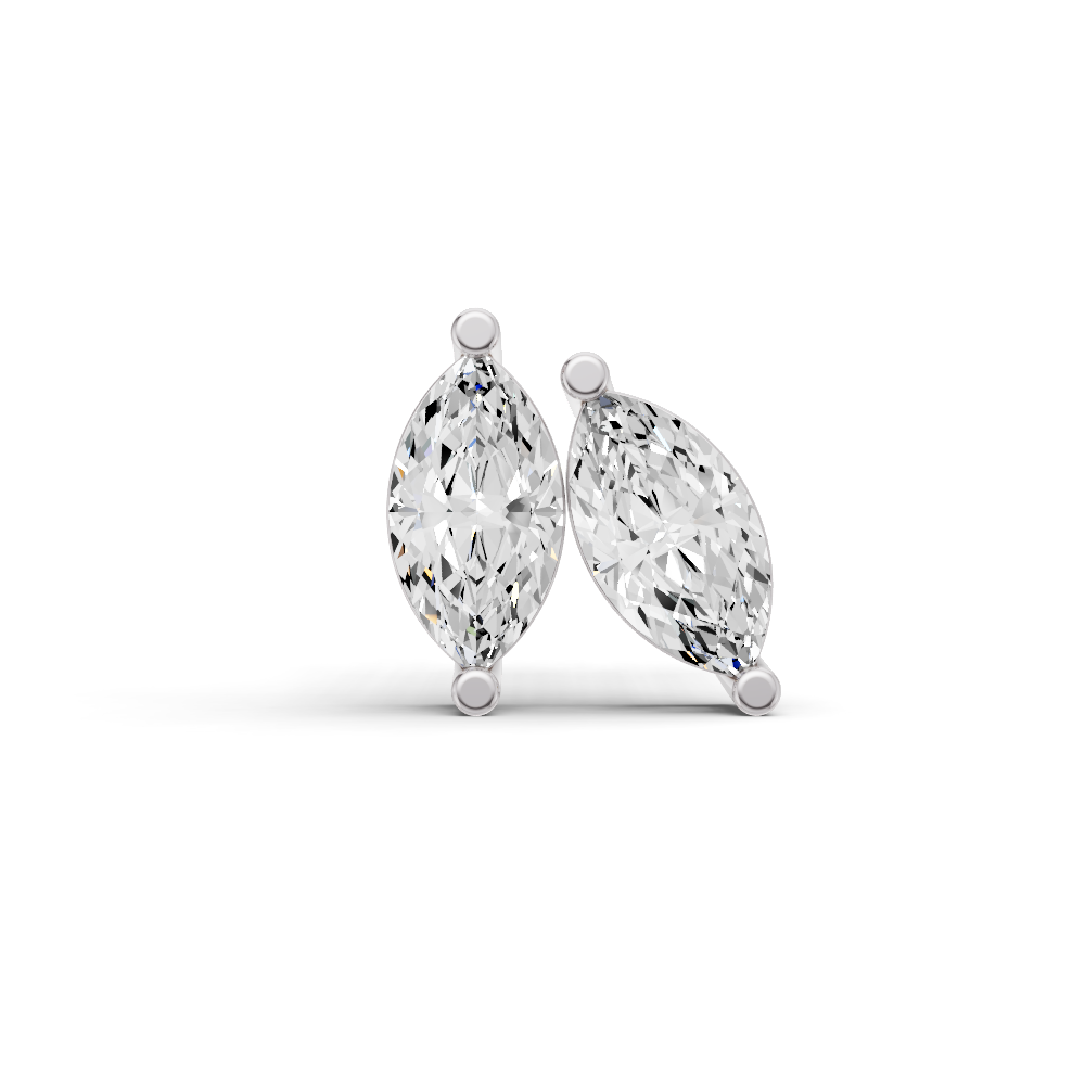 Lab Grown Marquise Shape Diamond Solitaire Earrings with Prong Setting
