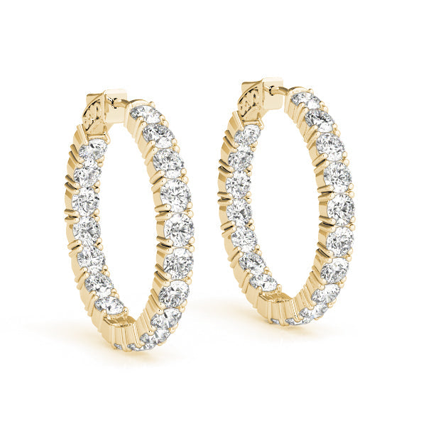 14k Gold Hoop Earrings for Women | 14k Yellow Gold or White Gold Hoop Earrings | 14k Real Gold Earrings with Click Tops | Small to Large 0.8 to 1.6 Inch Gold Hoop Earrings