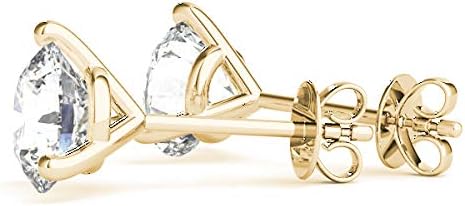2 Carat - 6 Carat | 14K Gold | IGI Certified Lab Grown Solitaire Diamond Stud Earrings | 3 Prong Martini | Lab Grown  Round Diamonds Stud Earring for women | F-G Color, VS1-VS2 Clarity