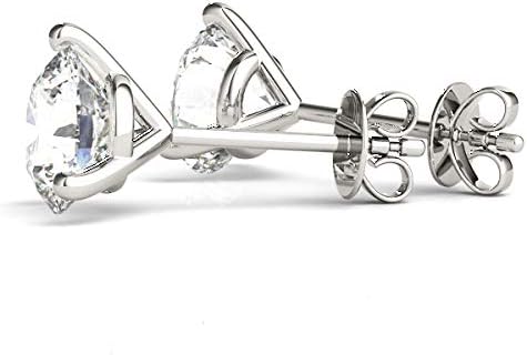 2 Carat - 6 Carat | 14K Gold | IGI Certified Lab Grown Solitaire Diamond Stud Earrings | 3 Prong Martini | Lab Grown  Round Diamonds Stud Earring for women | F-G Color, VS1-VS2 Clarity