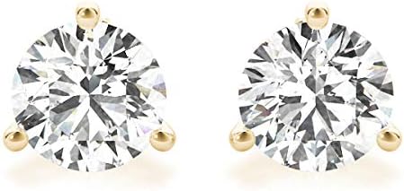 2 Carat - 6 Carat | 14K Gold | IGI Certified Lab Grown Solitaire Diamond Stud Earrings | 3 Prong Martini | Lab Grown  Round Diamonds Stud Earring for women | F-G Color, VS1-VS2 Clarity