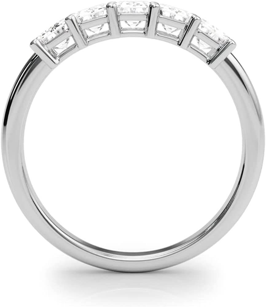 5 Stone Emerald Lab Diamond Ring 