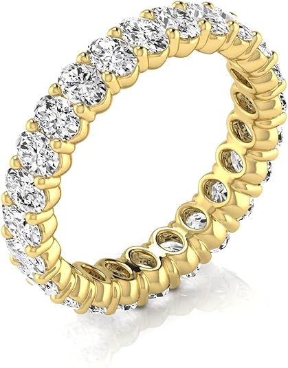 Jewels by Ray Dimoand 14K Oval Cut Lab Grown Diamond Eternity Band Elegant & Timeless Design | 14K Gold, Stone Size-0.10 | E-F Color, VS-SI Clarity | 30 Day Free Return