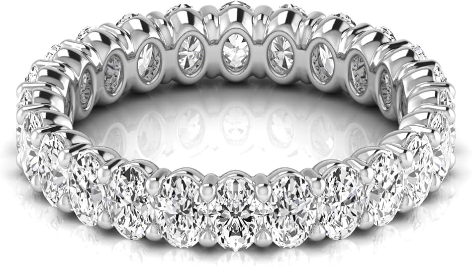 Jewels by Ray Dimoand 14K Oval Cut Lab Grown Diamond Eternity Band Elegant & Timeless Design | 14K Gold, Stone Size-0.10 | E-F Color, VS-SI Clarity | 30 Day Free Return