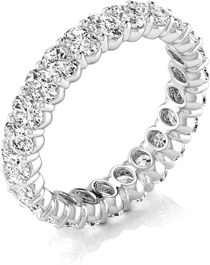 Jewels by Ray Dimoand 14K Oval Cut Lab Grown Diamond Eternity Band Elegant & Timeless Design | 14K Gold, Stone Size-0.10 | E-F Color, VS-SI Clarity | 30 Day Free Return