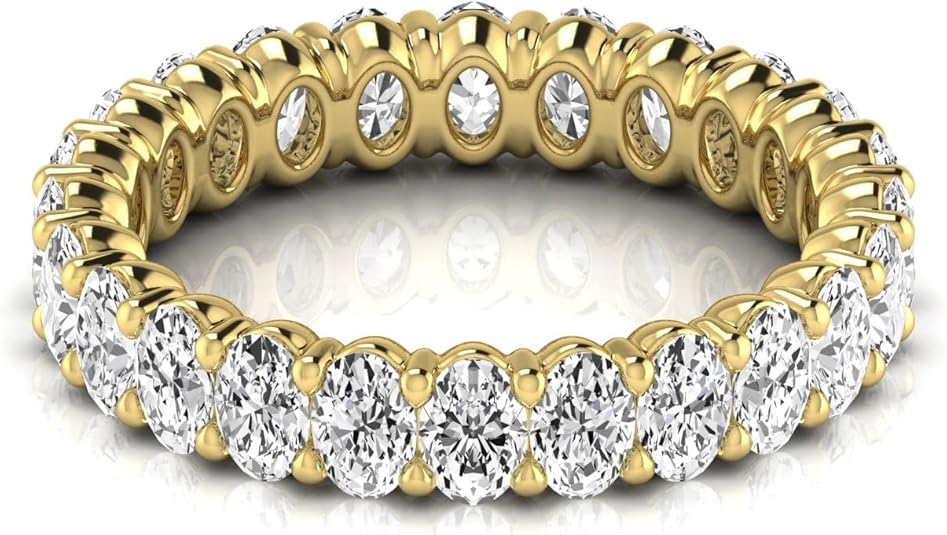 Jewels by Ray Dimoand 14K Oval Cut Lab Grown Diamond Eternity Band Elegant & Timeless Design | 14K Gold, Stone Size-0.10 | E-F Color, VS-SI Clarity | 30 Day Free Return