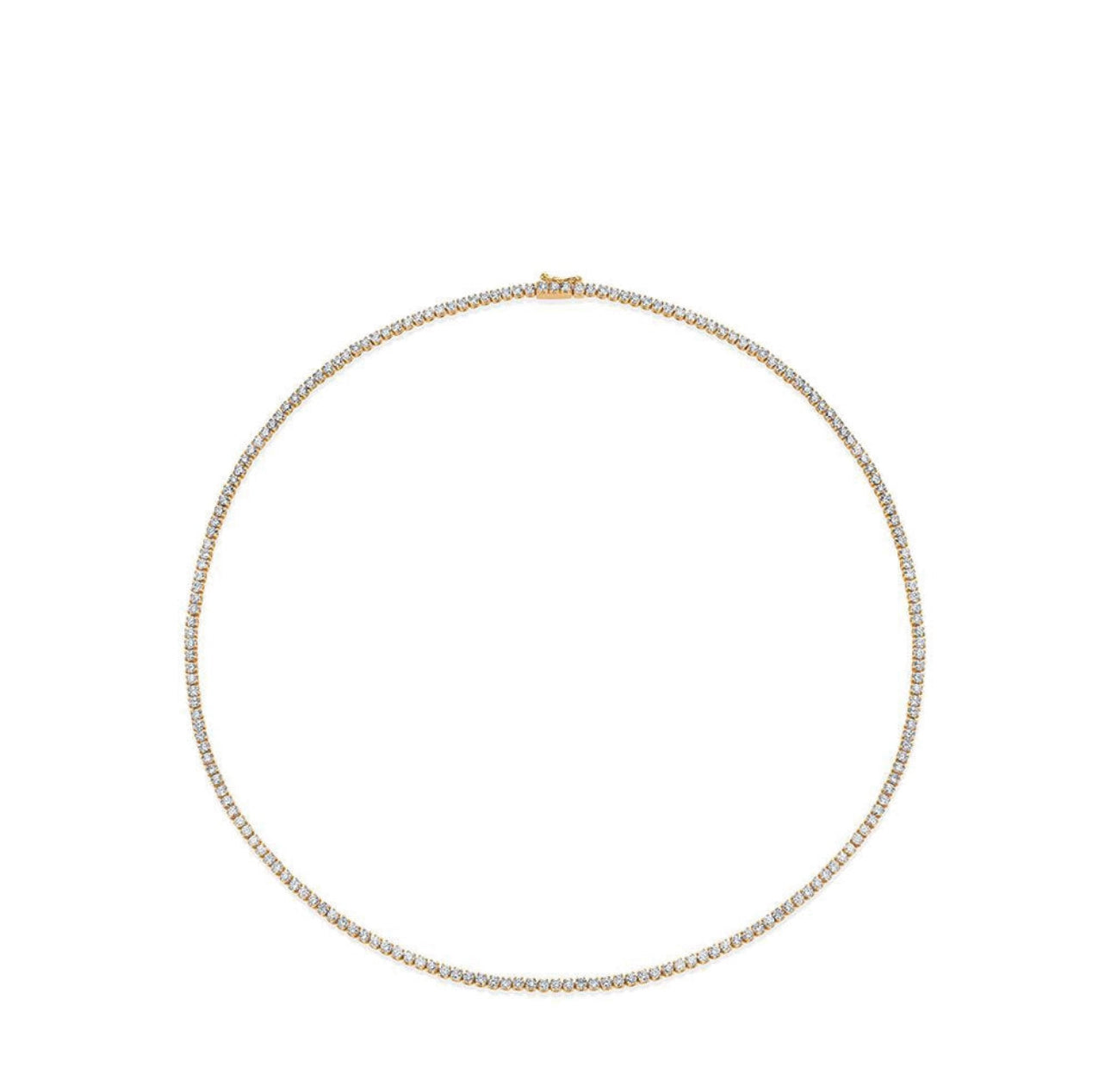 White gold diamond tennis necklace. Women’s diamond necklace in 14k white gold. 14k white gold diamond necklace