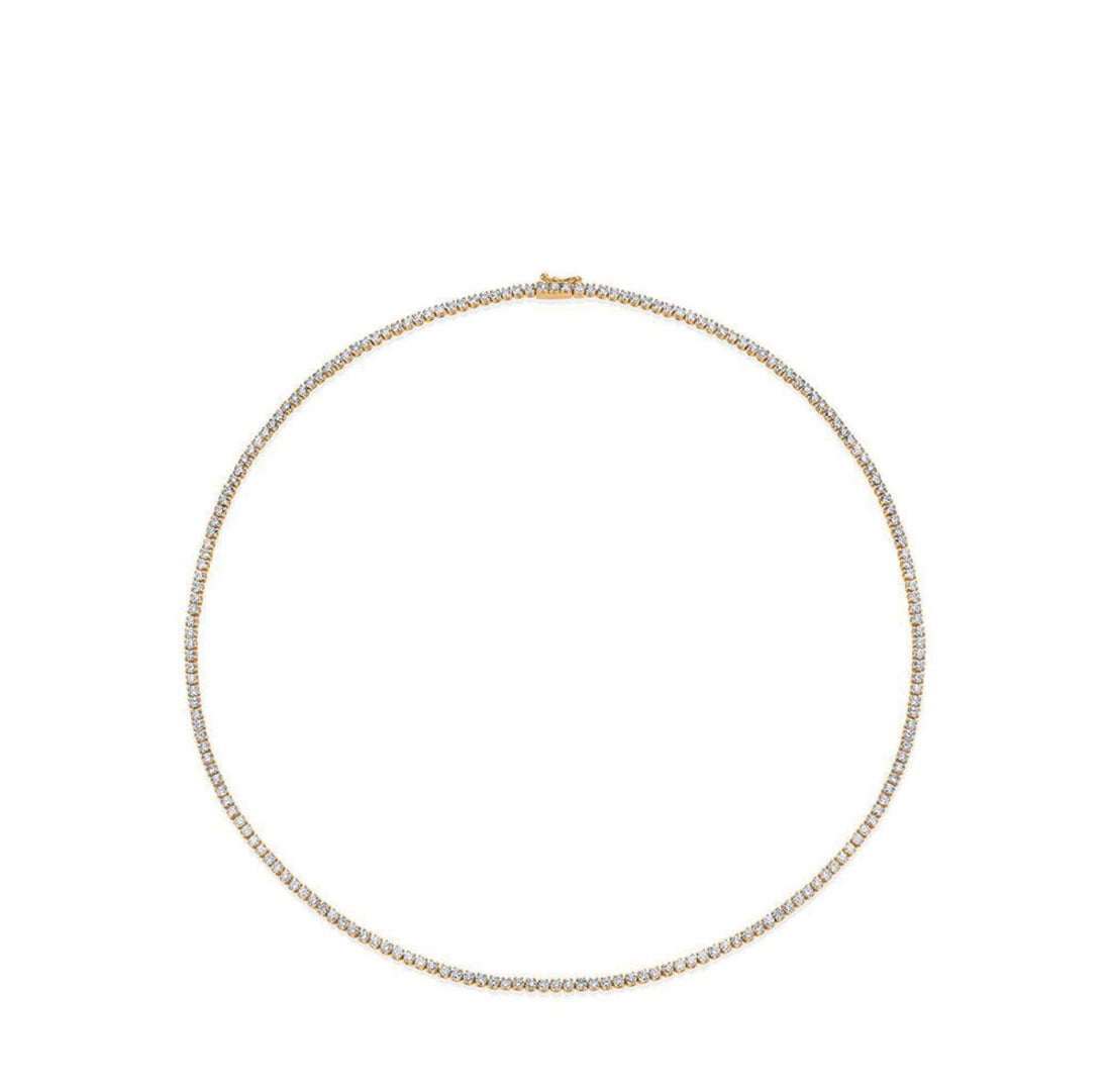 White gold diamond tennis necklace. Women’s diamond necklace in 14k white gold. 14k white gold diamond necklace