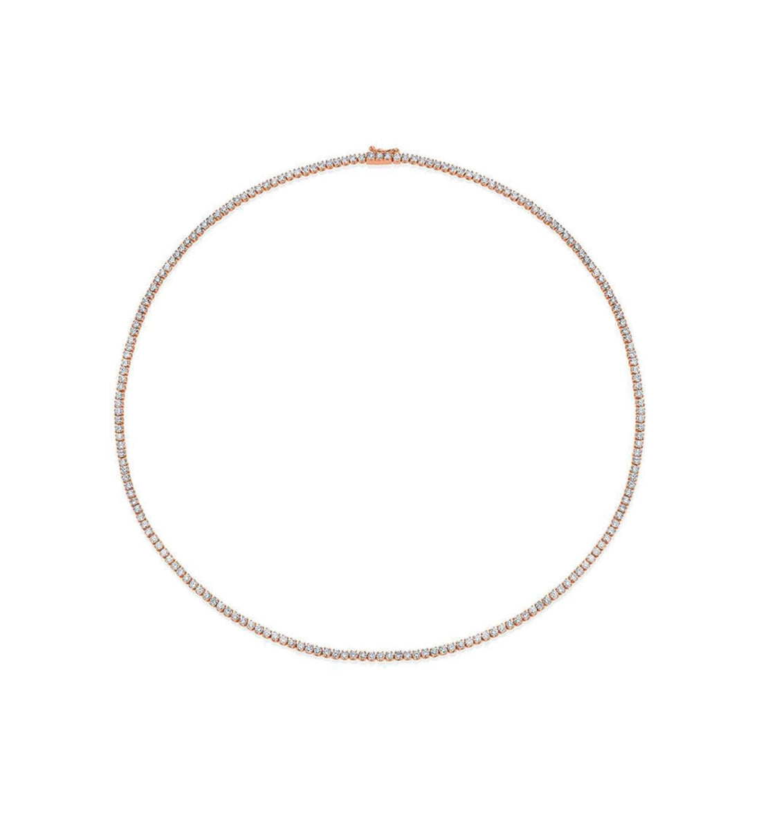 White gold diamond tennis necklace. Women’s diamond necklace in 14k white gold. 14k white gold diamond necklace