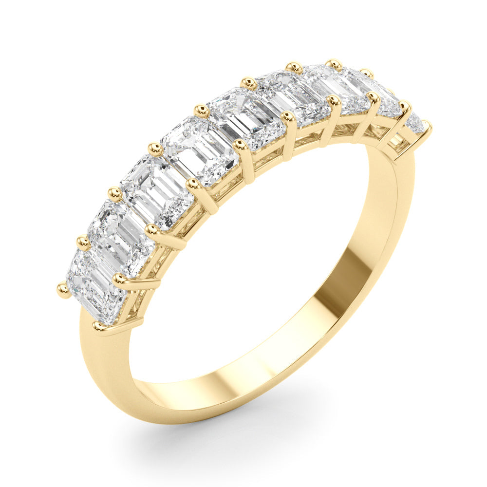 2 Carart Emerald Lab Grown 14K Diamond Nine Stone Anniversary Band for Women (F-G / VS-SI)