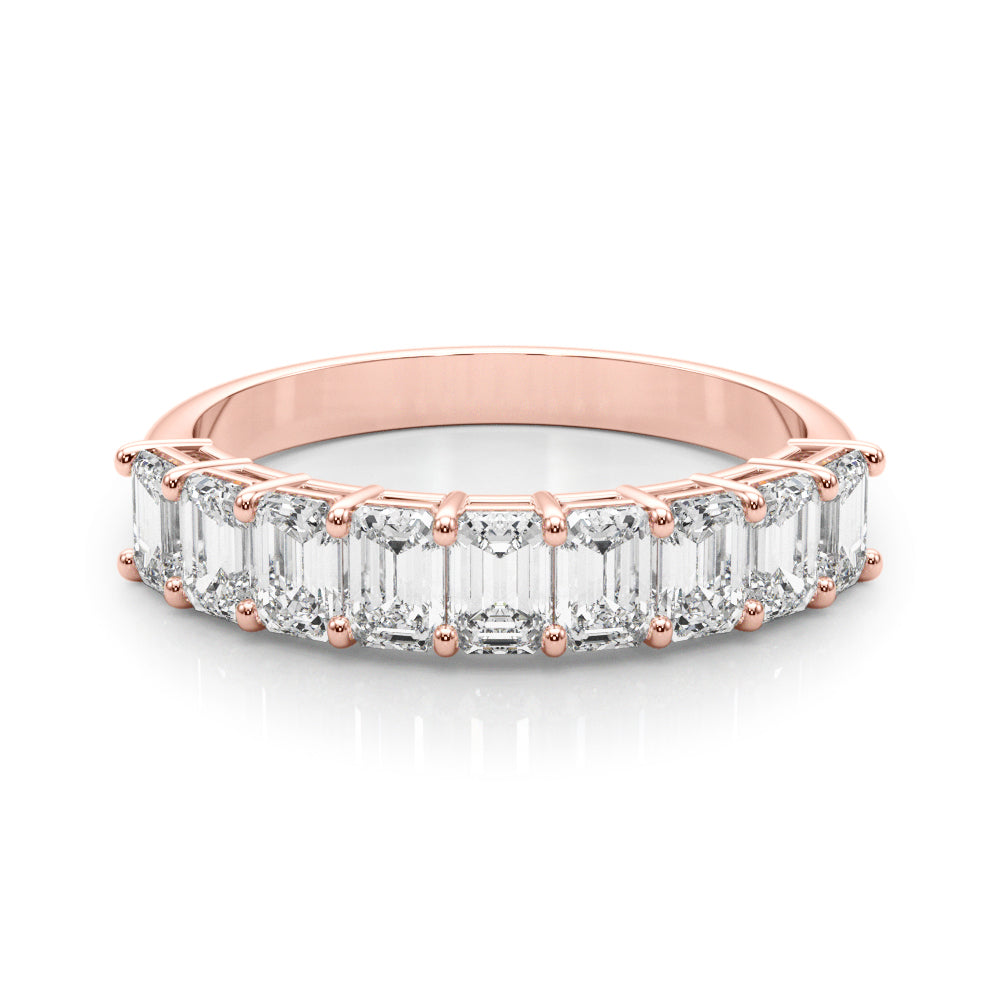 2 Carat Emerald Lab Grown 14K Diamond Nine Stone Anniversary Band for Women (F-G / VS-SI)