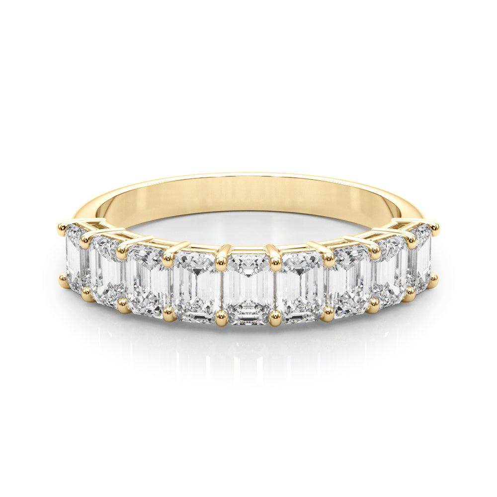 2 Carart Emerald Lab Grown 14K Diamond Nine Stone Anniversary Band for Women (F-G / VS-SI)