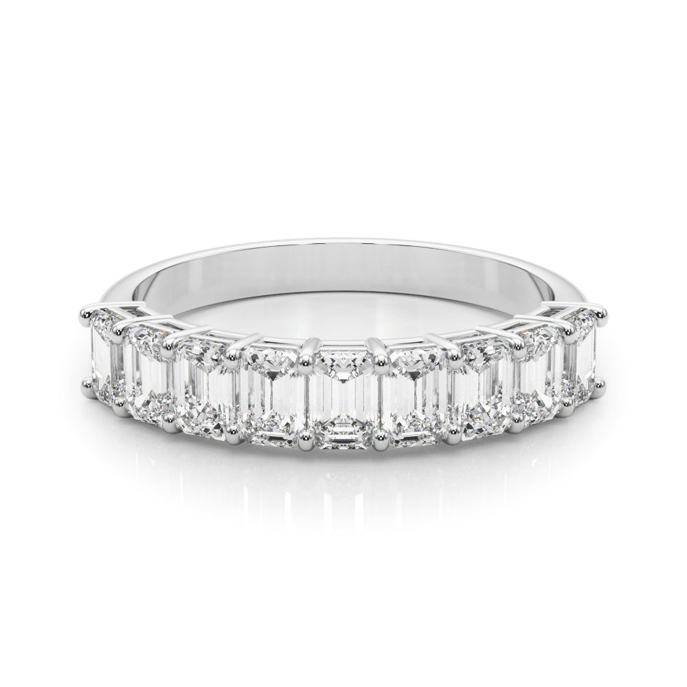 2 Carat Emerald Lab Grown 14K Diamond Nine Stone Anniversary Band for Women (F-G / VS-SI)