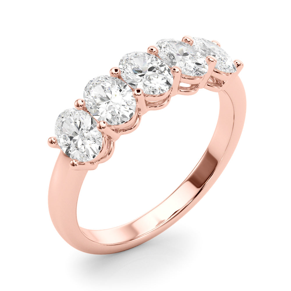 2 Carat Oval Lab Grown 14K Diamond Five Stone Anniversary Band for Women (F-G / VS-SI)