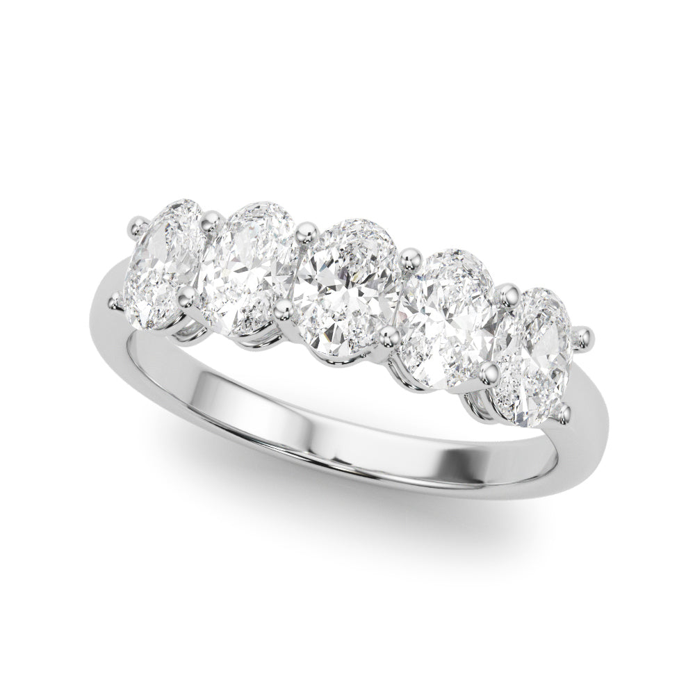 2 Carat Oval Lab Grown 14K Diamond Five Stone Anniversary Band for Women (F-G / VS-SI)