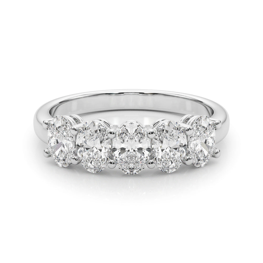 2 Carat Oval Lab Grown 14K Diamond Five Stone Anniversary Band for Women (F-G / VS-SI)