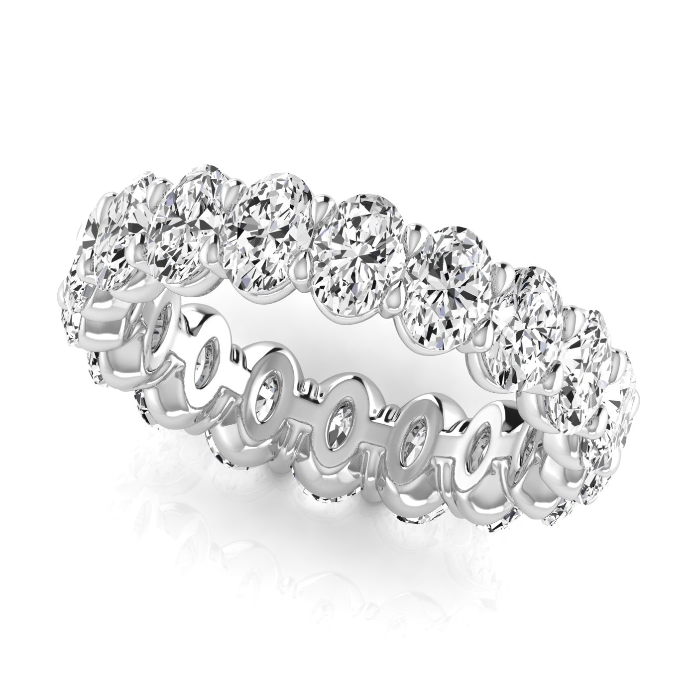 Jewels by Ray Dimoand 14K 3.40CT Oval Cut Lab Grown Diamond Eternity Band Elegant & Timeless Design | 14K Gold, Stone Size-0.20 | E-F Color, VS-SI Clarity | 30 Day Free Return