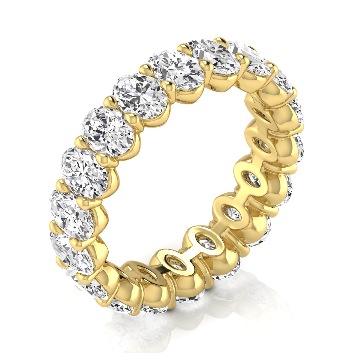Jewels by Ray Dimoand 14K 3.40CT Oval Cut Lab Grown Diamond Eternity Band Elegant & Timeless Design | 14K Gold, Stone Size-0.20 | E-F Color, VS-SI Clarity | 30 Day Free Return