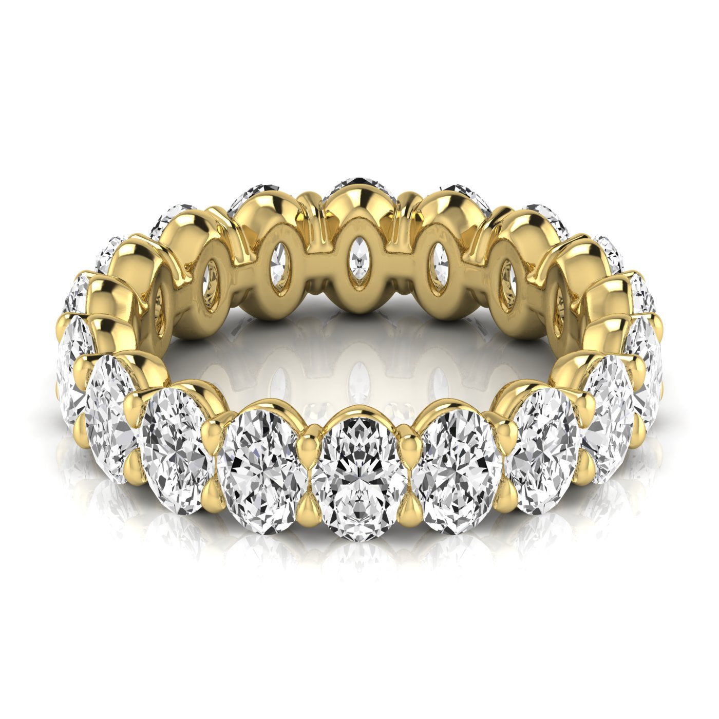 Jewels by Ray Dimoand 14K 3.40CT Oval Cut Lab Grown Diamond Eternity Band Elegant & Timeless Design | 14K Gold, Stone Size-0.20 | E-F Color, VS-SI Clarity | 30 Day Free Return