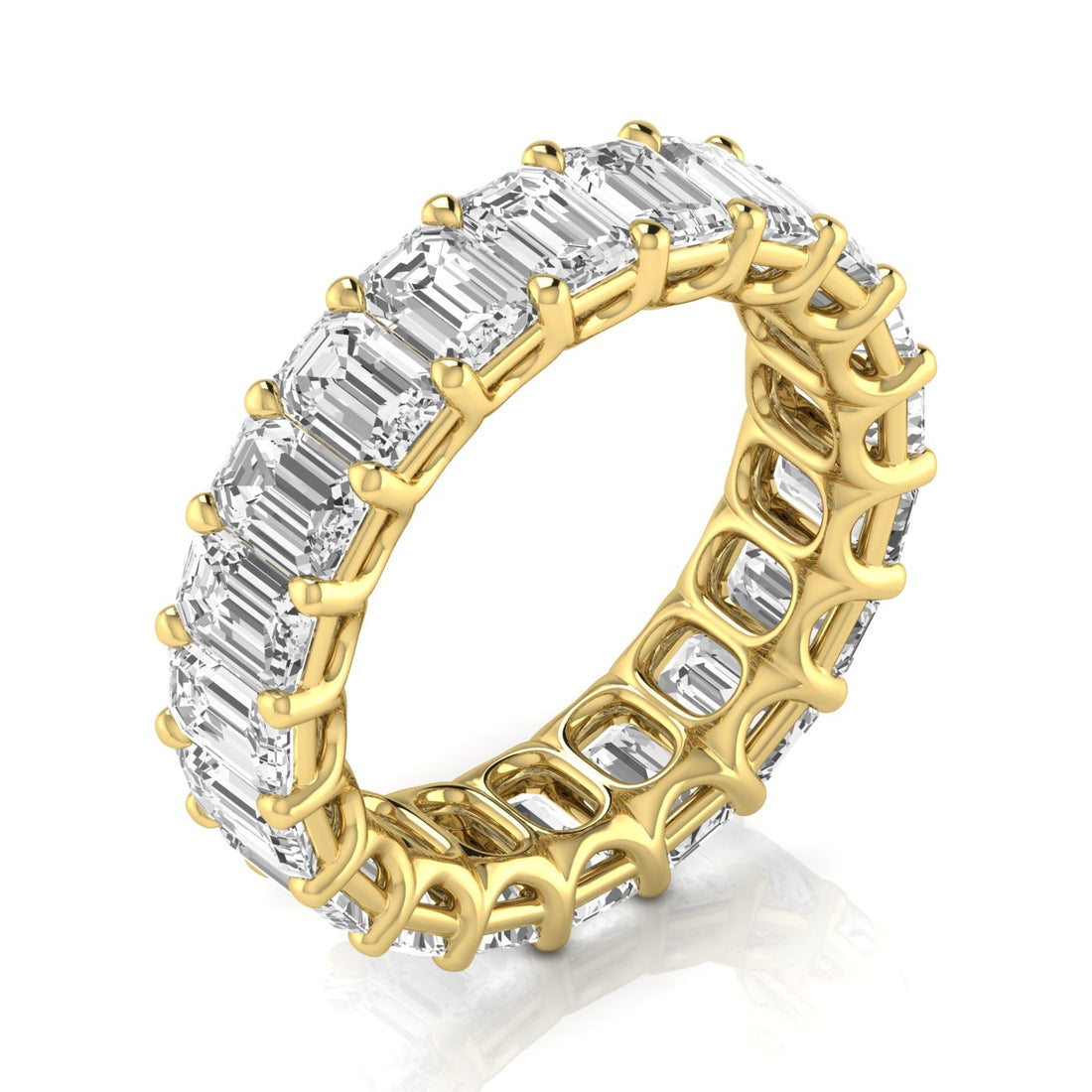 Jewels by Ray Dimoand 14K Gold Emerald Cut Lab Grown Diamond Eternity Band for Women | 14K Gold, Stone Size-0.30 | E-F Color, VS-SI Clarity | 30 Day Free Return