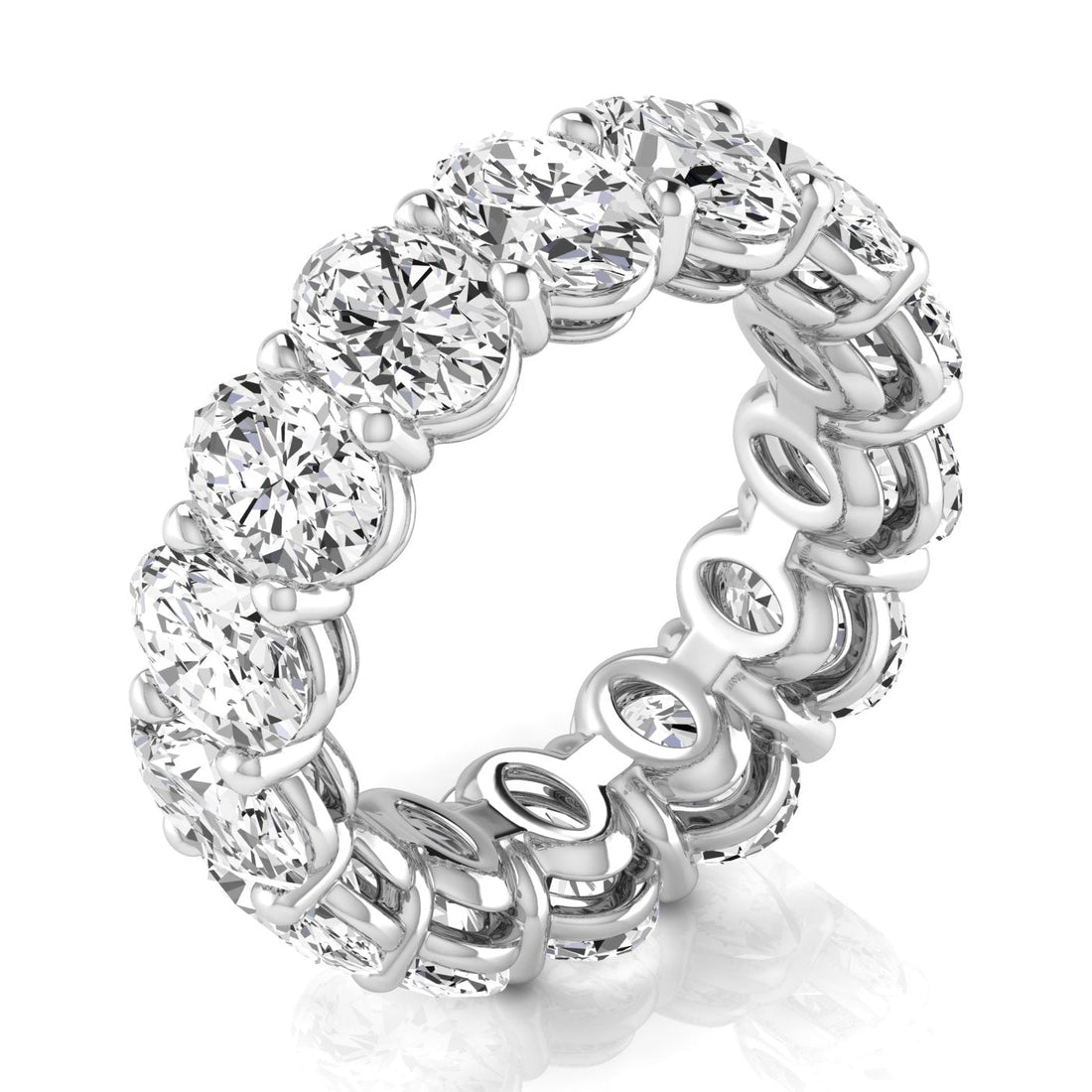 Jewels by Ray Dimoand 14K Oval Cut Lab Grown Diamond Eternity Band Elegant & Timeless Design | 14K Gold, Stone Size-0.75 | E-F Color, VS-SI Clarity | 30 Day Free Return