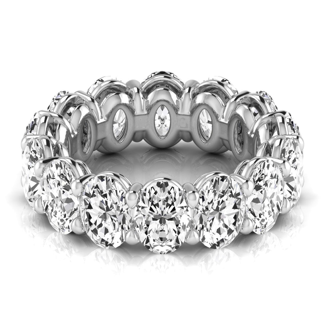 Jewels by Ray Dimoand 14K Oval Cut Lab Grown Diamond Eternity Band Elegant & Timeless Design | 14K Gold, Stone Size-0.75 | E-F Color, VS-SI Clarity | 30 Day Free Return