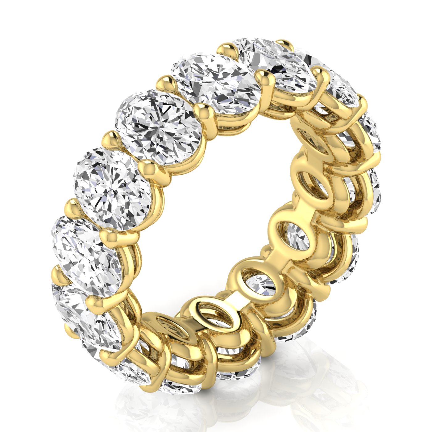 Jewels by Ray Dimoand 14K Oval Cut Lab Grown Diamond Eternity Band Elegant & Timeless Design | 14K Gold, Stone Size-0.75 | E-F Color, VS-SI Clarity | 30 Day Free Return
